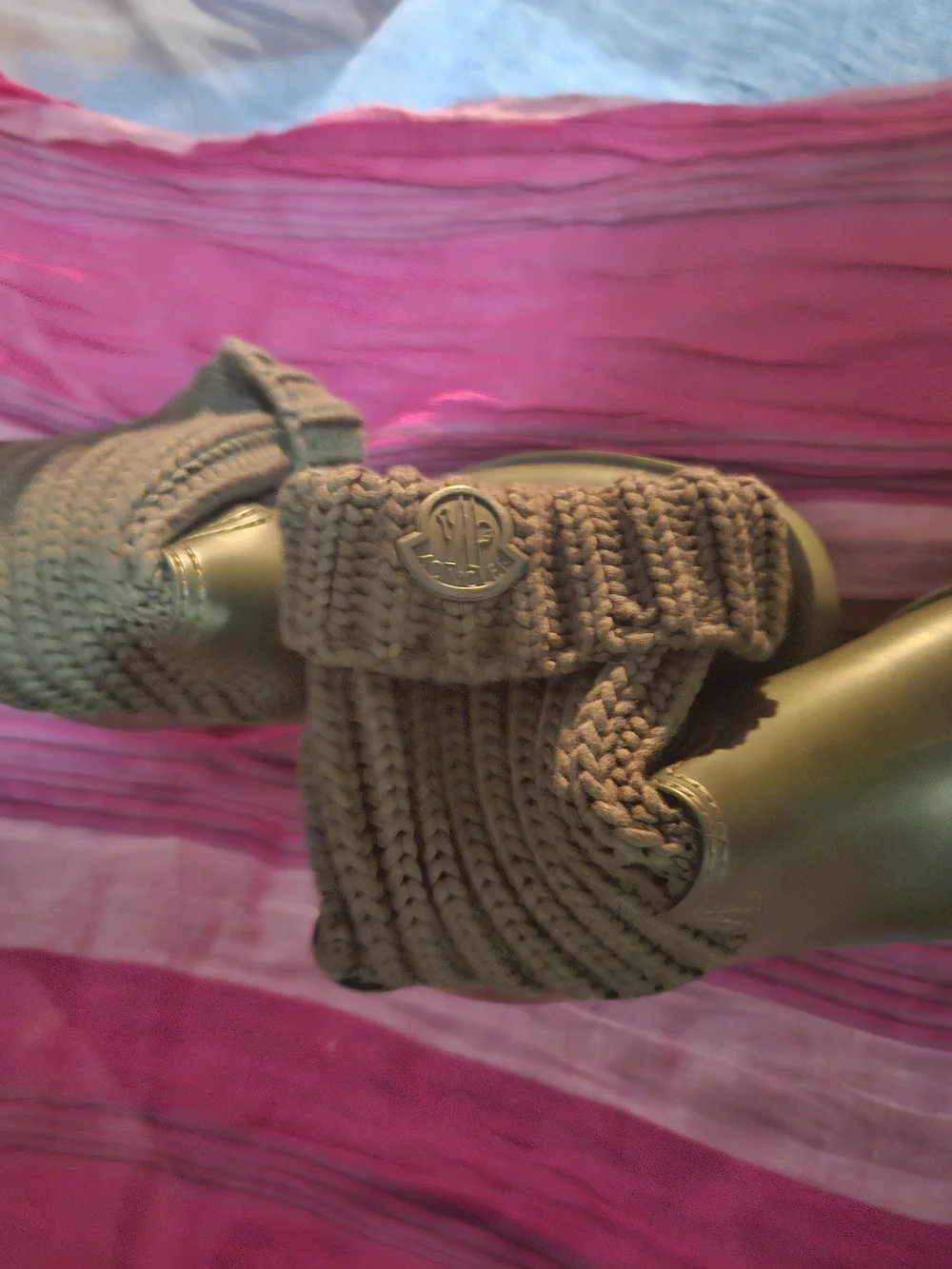 Moncler Black Knit-Cuff Waterproof Ankle Boots. NWOB. NEVER BEEN WORN.